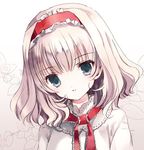  alice_margatroid bad_id bad_twitter_id blonde_hair blue_eyes capelet cierra_(ra-bit) face floral_background flower hairband lolita_hairband looking_at_viewer necktie parted_lips portrait ribbon rose short_hair simple_background solo touhou 