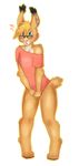  clothing digitigrade eyewear feline girly glasses kitt-n-valentine lynx male mammal nude shirt shirt_pull snailybu solo surprise 