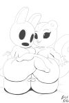 absurd_res animal_crossing anthro anus big_butt black_sclera breasts butt coco_(animal_crossing) duo female female/female genitals gyroid hi_res inviting lagomorph leporid looking_at_viewer mammal monochrome nintendo open_mouth peanut_(animal_crossing) presenting presenting_pussy pussy rabbit rodent sciurid spread_legs spreading thick_thighs tree_squirrel zst_xkn