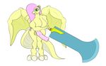 anthro balls big_breasts breasts fluttershy_(mlp) freebird11 friendship_is_magic hooves horsecock muscles my_little_pony penis wings 