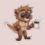 anthro beverage caffeine coffee hi_res male mammal mustelid otter shaking solo tonkotsu_spicy_noodle worried