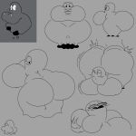 ambiguous_penetration anthro big_breasts big_butt breasts butt female ghost group huge_breasts huge_butt male male/female penetration sketch sketch_page solo spirit thick_thighs volfenf wide_hips