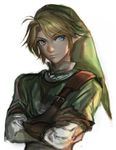  bad_id bad_twitter_id blonde_hair blue_hair charcoalo crossed_arms gloves hat link male_focus pointy_ears sketch smile solo the_legend_of_zelda 