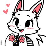 1:1 2023 4_fingers anthro arctic_fox blush canid canine clothed clothing cute_fangs digital_media_(artwork) eyelashes female female_anthro fingers fox fur happy heart_symbol hi_res icon jayrnski lgbt_pride mammal open_mouth pawpads paws portrait pride_colors rainbow_pride_colors simple_background skye_(jayrnski) solo tail tongue trans_(lore) trans_woman_(lore) transgender_pride_colors true_fox white_background white_body white_fur