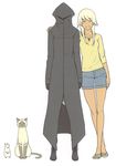  animal_tail cat cloak coat flying_witch hamster inukai(flying_witch) inukai_(flying_witch) kenny(flying_witch) kenny_(flying_witch) kowata_akane sandals siamese_cat tail tan white_hair 