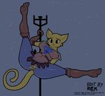  boots breasts clothed clothing dancing edit embarrassed feline female fur gloves katia_managan khajiit mammal pole pole_dancing prequel pussy rektum ripping solo spread_legs spreading tearing the_elder_scrolls torn_clothing unknown_artist video_games wide_hips yellow_fur 