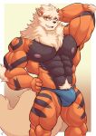  abs absurd_res anthro arcanine biceps bulge clothed clothing detailed_bulge fen_(kulplant) generation_1_pokemon hi_res looking_at_viewer male muscular muscular_male nintendo nipples pokemon pokemon_(species) pose pubes shinobiya solo underwear underwear_only 