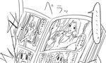  1girl book_focus comic greyscale kantai_collection manga_(object) monochrome reading short_hair spoken_ellipsis tenryuu_(kantai_collection) tonda translated 