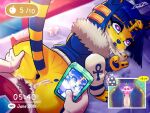 ahegao animal_crossing ankh ankha_(animal_crossing) anthro big_butt blue_eyes blue_hair bodily_fluids butt clothed clothing cum cum_inside digital_media_(artwork) domestic_cat duo english_text face_mask felid feline felis female female_penetrated fur fur_trim_(clothing) genital_fluids genitals gonzalo_costa hair human human_on_anthro impregnation interspecies looking_pleasured male male/female male_penetrating male_penetrating_female mammal mask nintendo open_mouth orgasm orgasm_face panteon013 penetration penis pubes pussy sex sweat tail text third-party_edit topwear translated vaginal vaginal_penetration villager_(animal_crossing) wide_hips xray_view yellow_body