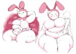 2022 absurd_res anthro areola belly belly_fucking belly_play belly_rolls big_breasts biped blush blush_lines bodily_fluids breasts breasts_squish cum cum_between_fat_rolls cum_on_belly cum_on_body deep_navel duo ejaculation embrace erection fat_arms fat_rolls featureless_breasts female ferretidk flower_accessory genital_fluids genitals hand_behind_back hi_res holding_partner huge_breasts huge_thighs human human_on_anthro interspecies lagomorph larger_anthro larger_female leporid looking_at_another looking_at_partner male male/female mammal musk musk_clouds my_melody navel nipples nude onegai_my_melody overweight overweight_anthro overweight_female penis penis_between_fat_rolls penis_on_belly pink_areola pink_nipples presenting_armpit rabbit raised_arm sanrio sex simple_background sitting size_difference smaller_human smaller_male smile standing standing_sex sweat thick_thighs thrusting unusual_penetration white_background white_body