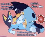 absurd_res aged_up anthro anus balls bandit_heeler bluey_(series) bluey_heeler blush bodily_fluids canid canine canis cum cum_inside daughter_(lore) dialogue domestic_dog duo father_(lore) father_and_child_(lore) father_and_daughter_(lore) female from_front_position genital_fluids genitals heart_symbol hi_res impregnation inbreeding incest_(lore) lying male male/female mammal missionary_position on_back parent_(lore) parent_and_child_(lore) parent_and_daughter_(lore) penetration penis porldraws pussy sex simple_background text vaginal vaginal_fluids vaginal_penetration