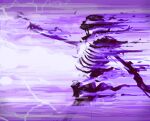  1other commentary cowboy_shot diana_franco english_commentary from_side highres magic monster open_mouth original photoshop_(medium) profile purple_theme skeleton solo standing undead 