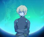 2023 5_fingers :&lt; alien alien_humanoid artist_name biped blonde_eyebrows blonde_hair blue_blush blue_body blue_bodysuit blue_clothing blue_ears blue_eyes blue_gloves blue_glow blue_handwear blue_pupils blue_skin blue_skinsuit blush blush_lines bodysuit clothed clothed_humanoid clothed_male clothing collarbone colored cosmic_background digital_drawing_(artwork) digital_media_(artwork) eyebrow_through_hair eyebrows eyelashes femboy fingers front_view glistening glistening_eyes gloves hair half-length_portrait handwear holding_arm humanoid humanoid_pointy_ears keplerian male male_humanoid mouth_closed planet portrait pouch_(clothing) pupils scp-6118 scp_foundation shaded signature skinsuit solo space space_background straps style_emulation symbol text tight_clothing tiredsn0w translucent translucent_hair white_text