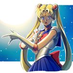  :o \m/ back_bow bad_id bad_pixiv_id bishoujo_senshi_sailor_moon blonde_hair blue_eyes blue_sailor_collar blue_skirt bow choker circlet double_bun earrings elbow_gloves full_moon gloves hair_ornament jewelry long_hair looking_down moon moonlight open_mouth pleated_skirt pointing red_bow red_choker sailor_collar sailor_moon sailor_senshi_uniform skirt solo tsuki_ni_kawatte_oshioki_yo tsukino_usagi v-shaped_eyebrows very_long_hair white_gloves yoshito_(adore) 