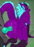  absurd_res animal_genitalia animal_penis anthro anus blue_body blue_fur blue_nipples blue_pussy bodily_fluids breasts canine_genitalia canine_penis dense_dingus doggystyle female from_behind_position fur genital_fluids genitals green_penis grey_body grey_fur hi_res horn kneeling knot male male/female nardoragon nipples penetration penis pink_body pink_fur pussy rexouium sex sweat thericegoat vaginal vaginal_fluids vaginal_penetration xevian_(xevianlight) 