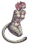  anthro ball_gag bdsm bondage bound breasts feline female gag mammal maxxmissions nipples nude rope solo tiger white_tiger 