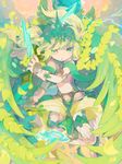  angel angel_wings archangel_michael_(p&amp;d) bad_id bad_pixiv_id crown green_eyes green_hair highres male_focus puzzle_&amp;_dragons solo sword tadano_shiroko weapon wings 