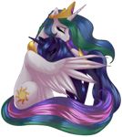  equine female feral friendship_is_magic horn horse hug mammal my_little_pony pony princess_celestia_(mlp) princess_luna_(mlp) rizcifra sibling sisters winged_unicorn wings 
