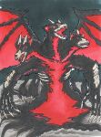  amorphous anthro bone canid canid_demon canine canis dark demon hellhound hi_res male mammal monster mythological_canine mythological_creature mythology nyghtmar3 nyghtmar3_(fursona) original_character solo spread_wings tentacles traditional_media_(artwork) wings wolf 