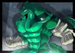  abs aliensymbol alligator alligatorid anthro biceps casual_nudity crocodilian fist genitals green_body green_scales humanoid_genitalia humanoid_hands humanoid_penis male manly muscular muscular_anthro muscular_male navel non-mammal_navel nude paul_webster pecs penis reptile scales scalie solo tail teeth 