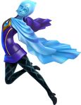  1girl blue_eyes blue_hair blue_skin cape empty_eyes fi high_heels nintendo no_arms official_art pantyhose skyward_sword the_legend_of_zelda the_legend_of_zelda:_skyward_sword thighhighs zelda_musou 