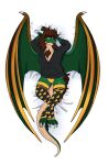 alkimos anthro bad_dragon bottomwear chest_tuft claws clothed clothing countershading dakimakura dakimakura_design digital_media_(artwork) digitigrade dragon female forest_dragon green_body hair hi_res horn legwear looking_at_viewer lying mane mythological_creature mythological_scalie mythology on_back panties presenting riboo scalie simple_background slightly_chubby smile solo tail tan_body tan_countershading thigh_highs topwear tuft underwear wings yellow_eyes