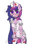  anthro anthrofied blush breasts dress equine female friendship_is_magic horn horse legwear mammal my_little_pony nurse outfit pony solo stockings translucent twilight_sparkle_(mlp) unicorn 