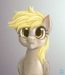  amber_eyes blonde_hair derpy_hooves_(mlp) equine female friendship_is_magic fur grey_fur hair looking_at_viewer mammal mrs1989 my_little_pony pegasus simple_background solo wings 