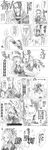  1girl anger_vein bare_shoulders blush breasts cleavage closed_eyes comic gauntlets greyscale hair_ornament hat health_bar highres husband_and_wife large_breasts laughing long_hair mokanya monochrome one_eye_closed open_mouth sangoku_musou sima_yi smile tickling translation_request whip wire zhang_chunhua 