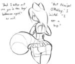  butt crossdressing english_text girly looking_at_viewer looking_back male mammal norithics raccoon skirt solo text 