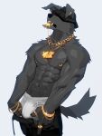 2024 3:4 abs absurd_res anthro areola barazoku biceps big_bulge big_muscles bling bottomwear bottomwear_down bracelet briefs bulge canid canine canis chain chain_bracelet chain_necklace claws clothed clothing domestic_dog ear_piercing ear_ring fur gold_(metal) gold_jewelry gold_piercing grey_background hat headgear headwear hi_res jewelry lens_flare male mammal muscular muscular_anthro muscular_male navel necklace nipple_piercing nipple_ring nipples nomifuki pants pants_down partially_clothed pecs piercing ring_(jewelry) ring_piercing simple_background solo standing streetwear teeth topless topless_anthro topless_male tuft underwear unzipped vein zipper