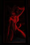  absurd_res anthro bed blurred_background breasts camera camera_strap dark_lighting dslr_camera felid feline fur furniture genitals gynomorph harsh_lighting hi_res holding_object intersex junebug_(lcb_meyneth) lcb_meyneth looking_at_viewer mammal markings mirror mirror_selfie nude orange_eyes penis red_light selfie serval solo spots spotted_body spotted_fur striped_body striped_fur stripes tagme tail tan_body tan_fur tasteful_nudity text trans_(lore) trans_woman_(lore) watermark whiskers 