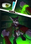  angry animal_genitalia anthro armor basement blizzard_entertainment bound breaking_chain breaking_chains canid canine chain chained clothing comic comic_panel demonic dungeon duo femboy fennec_fox fox fucked_up genitals hands_tied hi_res library magic magic_user magician male male/male mammal muscular muscular_male neck_grab nipples pose ripping ritual saylir sheath speech_bubble text torn_clothing true_fox vulpera warcraft weapon 