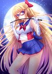  aino_minako back_bow bad_id bad_pixiv_id bishoujo_senshi_sailor_moon bishoujo_senshi_sailor_moon_crystal blonde_hair blue_eyes blue_sailor_collar blue_skirt bow breasts full_moon gloves hair_bow long_hair looking_at_viewer magical_girl mask medium_breasts moon navel red_bow riding_crop sailor_collar sailor_senshi_uniform sailor_v skirt solo toshi_(1-147) very_long_hair white_gloves 