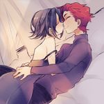  1girl assf_krsya baccano! bad_id bad_pixiv_id chane_laforet claire_stanfield closed_eyes couple dress hetero imminent_kiss long_hair purple_hair red_hair short_hair 