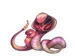  arbok cobra duo ekans francis_john looking_at_viewer nintendo open_mouth plain_background pok&#233;mon pok&eacute;mon rattlesnake reptile scalie snake tongue video_games white_background 