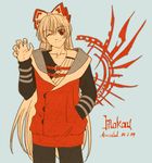  alternate_costume asymmetrical_clothes bad_id bad_pixiv_id casual character_name fancybetty fujiwara_no_mokou hair_ribbon hand_in_pocket hand_up hood hoodie long_hair looking_at_viewer one_eye_closed red_eyes ribbon smile solo touhou very_long_hair white_hair 