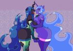  2014 anthro anthrofied black_body blue_body breasts changeling colored dickgirl dickgirl_on_female duo elbow_gloves equine female feral friendship_is_magic gloves goresymphony hair horn intersex long_hair mammal my_little_pony open_mouth penis precum princess_luna_(mlp) queen_chrysalis_(mlp) salive tongue tongue_out tsudanym 