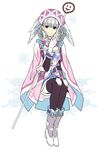  blue_eyes cape ebira head_wings melia silver_hair solo staff thighhighs xenoblade_(series) xenoblade_1 