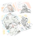 anthro bangboo bear ben_bigger bottomwear brown_body brown_fur butt caffeinecanine canid canine canis clothing duo facial_scar fur harness hi_res jacket leather leather_harness male male/male mammal meme menacing_approach mihoyo missing_eye musclegut muscular pants scar sharkboo topwear vest von_lycaon white_body white_bottomwear white_clothing white_fur white_jacket white_pants white_topwear wolf zenless_zone_zero