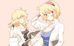  alice_margatroid bad_id bad_pixiv_id blonde_hair blue_eyes blush book braid breasts crossed_legs hairband kirisame_marisa large_breasts long_hair multiple_girls non_(z-art) open_book short_hair side_braid smile touhou wrist_cuffs yellow_eyes 