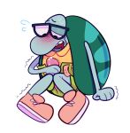  1:1 absurd_res alpha_channel animal_genitalia animal_penis anthro belt blush bodily_fluids clothing digital_media_(artwork) drooling erection eyewear faggotrat filburt_shellbach footwear genital_fluids genitals glasses hi_res knot male mammal masturbation nickelodeon penis reptile rocko's_modern_life saliva scalie shaking shell shirt shoes simple_background solo sweat topwear trembling turtle unzipped unzipped_pants zipper 