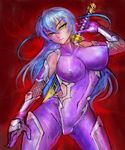  1girl bodysuit breasts girlsay highres igawa_asagi large_breasts lilith-soft solo sword taimanin_asagi weapon 