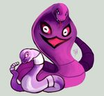  arbok cobra duo ekans forked_tongue looking_at_viewer nintendo plain_background pok&#233;mon pok&eacute;mon rattlesnake reptile scalie snake spacesmilodon tongue tongue_out video_games white_background 