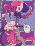  anthrofied blue_eyes breasts clothed clothing cutie_mark dancing dress equine female friendship_is_magic gypsy hair heels horse looking_at_viewer m@k mammal my_little_pony open_mouth pink_body pink_hair pinkie_pie_(mlp) pony side_boob skimpy smile solo 