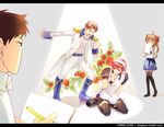  3boys black_hair black_legwear bow brown_hair crossdressing flower gekkan_shoujo_nozaki-kun hair_bow hori_masayuki maid md5_mismatch mikoshiba_mikoto multiple_boys nozaki_umetarou pencil polka_dot polka_dot_bow red_hair rose rouman_academy_uniform sakura_chiyo school_uniform short_hair sparkle spotlight thighhighs winglayer zettai_ryouiki 