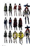  ada_wong alternate_costume armor black_hair breasts cleavage concept_art dress hat high_heels japanese_armor long_boots mechanical_arm military military_uniform miniskirt office_lady official_art red_dress red_scarf resident_evil resident_evil_6 robot_arms samurai samurai_armor scarf short_hair skirt uniform variations witch witch_hat 