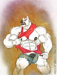  anthro biceps canine clothing fur kihu kotep male mammal muscles nipples penis solo torn_clothing vein wolf 