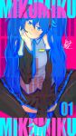 1girl aqua_eyes aqua_hair aqua_nails aqua_necktie black_sleeves blue_eyes blue_hair blush grey_shirt hair_ornament hatsune_miku hatsune_miku_(append) hatsune_miku_(if) hatsune_miku_(nt) hatsune_miku_(sp) hatsune_miku_(vocaloid3) hatsune_miku_(vocaloid4) hatsune_miku_(vocaloid4)_(chinese) headphones headset highres long_hair looking_at_viewer magical_mirai_(vocaloid) necktie non-web_source number_tattoo pokemon project_voltage shirt smile spring_onion tattoo twintails very_long_hair vocaloid 