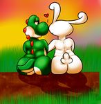  ambiguous_gender big_butt butt dinosaur gay gaytreecko grass lagomorph male mammal mario_bros max_(sam_and_max) nintendo rabbit sam_and_max scalie video_games yoshi 